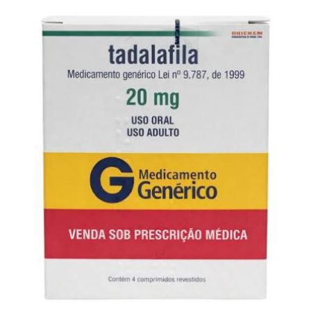 Tadalafila 20mg 4 comprimidos revestidos