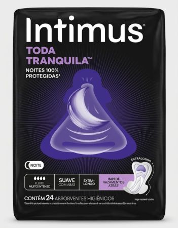 Absorvente Intimus Noturno Toda Tranquila Extralongo 24 un
