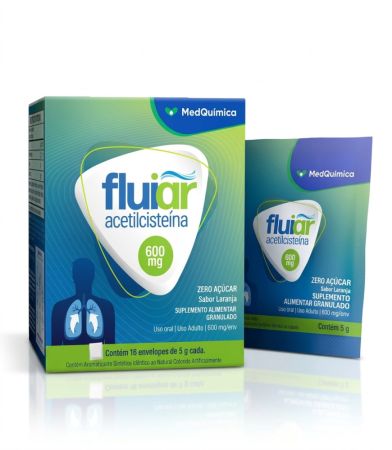 Fluiar 600mg Medquimica Granulado 16 envelopes de 5g Cada