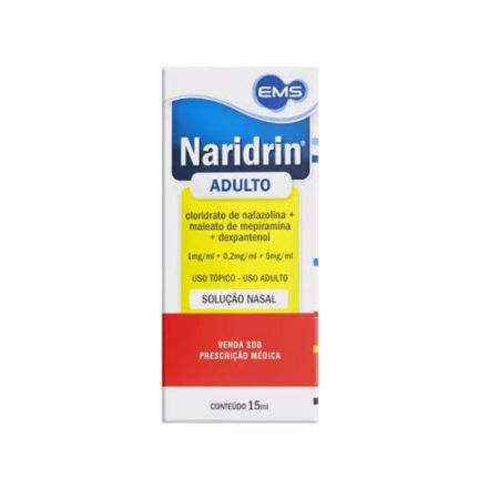 Naridrin Nafazolina 1mg + Mepiramina 0,2mg + Pantotenol 5mg Solução Nasal 15ml