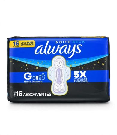 Absorvente Always Noite Seca com Abas 16 unidades