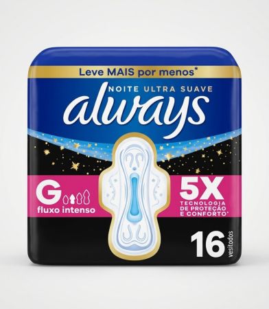 Absorvente Always Noite Ultra Suave com Abas 16 unidades