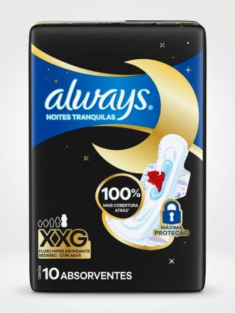 Absorvente Always Noites Tranquilas Seca XXG Com Abas 10 unidades