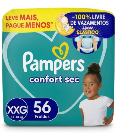 Fralda Pampers Confort Seunidadesc XXG 56 